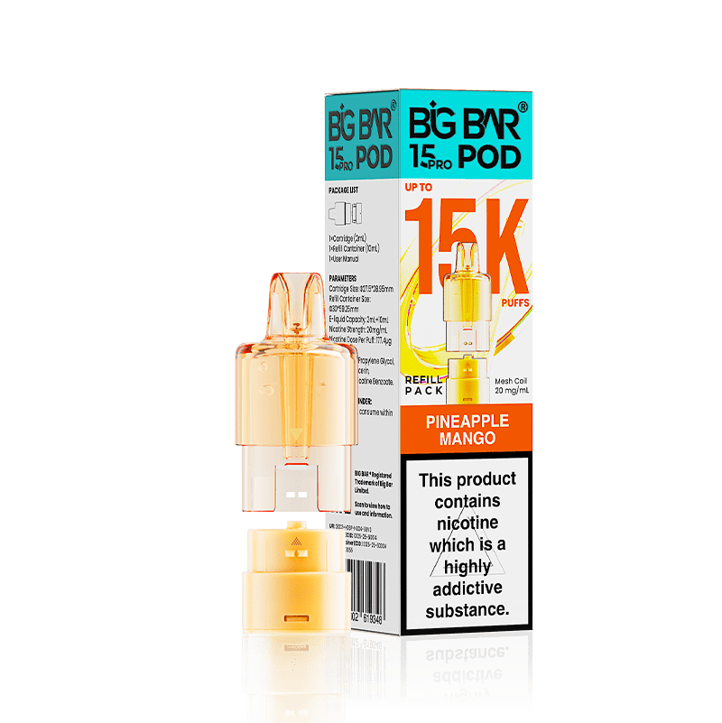 Buy Big Bar 15000 Pro Prefilled Replacement Pods Pack of 5 Pineapple Mango