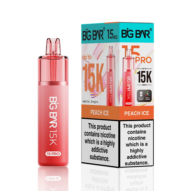 Buy Big Bar Pro 15k Vape Kit Box of 5 Peach Ice