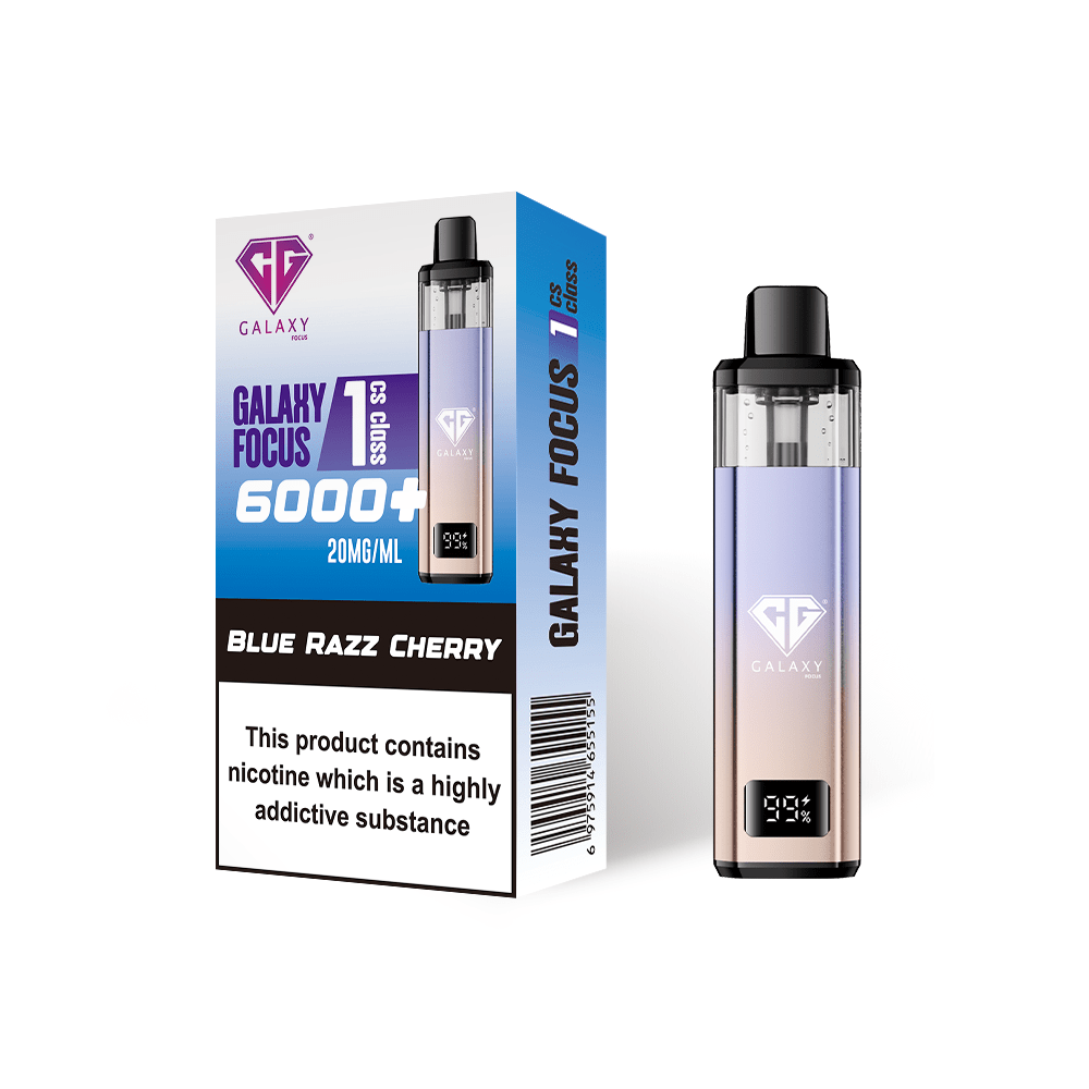 Buy Crystal Galaxy Focus 6000 Vape Kit Box of 5 Blue Razz Cherry