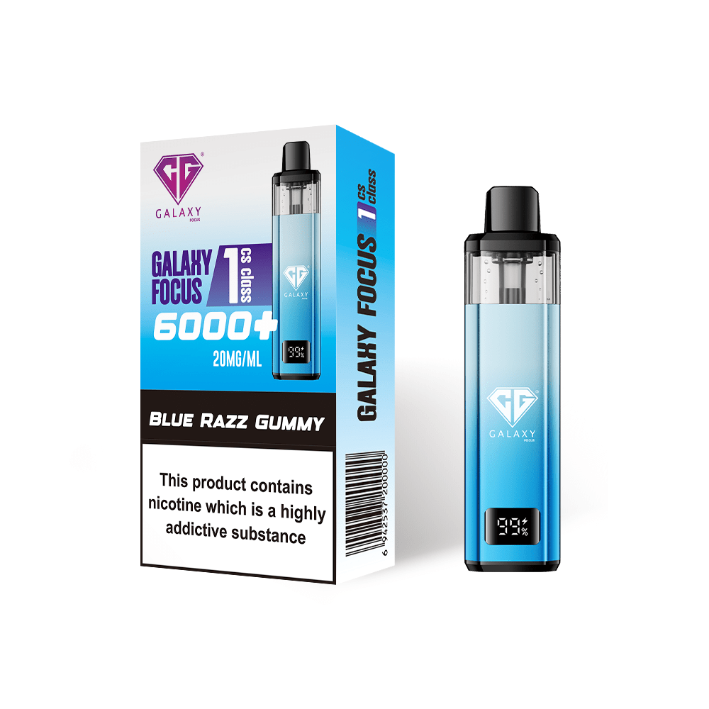 Buy Crystal Galaxy Focus 6000 Vape Kit Box of 5 Blue Razz Gummy
