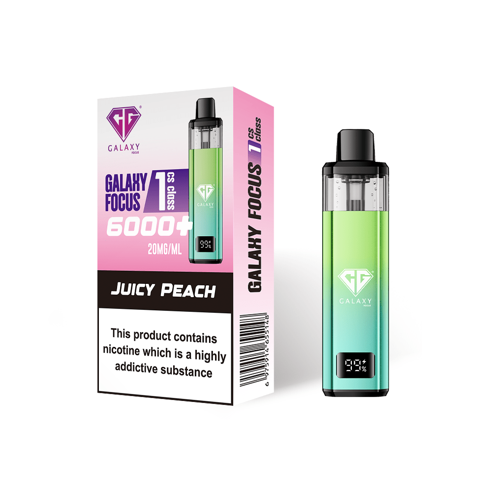 Buy Crystal Galaxy Focus 6000 Vape Kit Box of 5 Juicy Peach