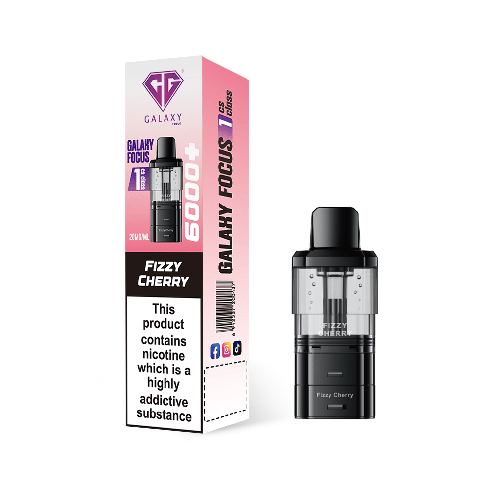 Buy Crystal Galaxy Focus 6000 Refill Pods Pack of 5 Fizzy Cherry