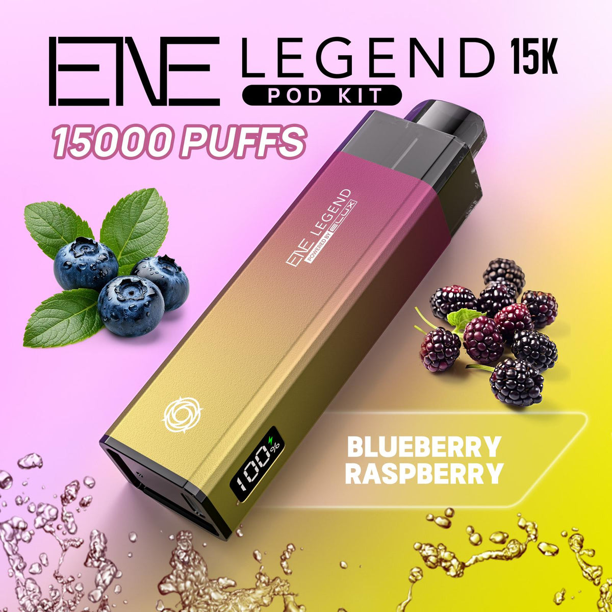 Buy Elux ENE Legend 15k Vape Pod Kit Box of 5 Blueberry Raspberry