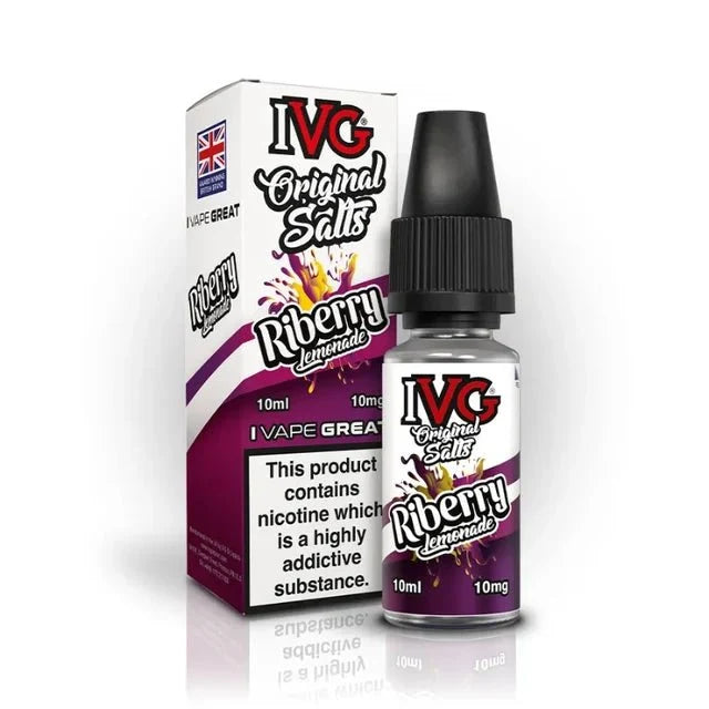 Buy IVG Original Nic Salts E-liquids 10ml Box of 10 Riberry Lemonade 10 mg