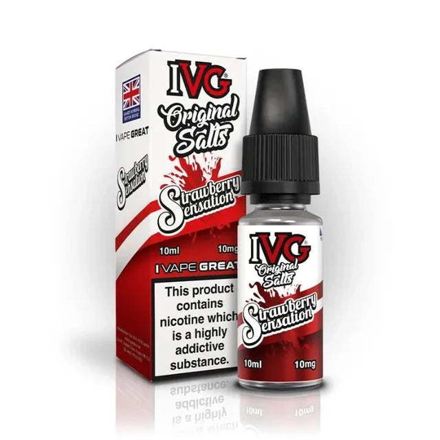 Buy IVG Original Nic Salts E-liquids 10ml Box of 10 Strawberry Sensation 10 mg