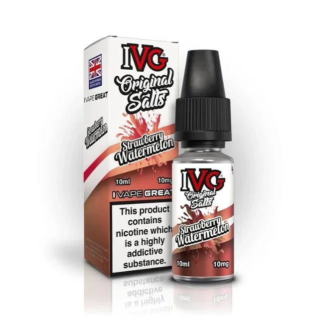 Buy IVG Original Nic Salts E-liquids 10ml Box of 10 Strawberry Watermelon 10 mg
