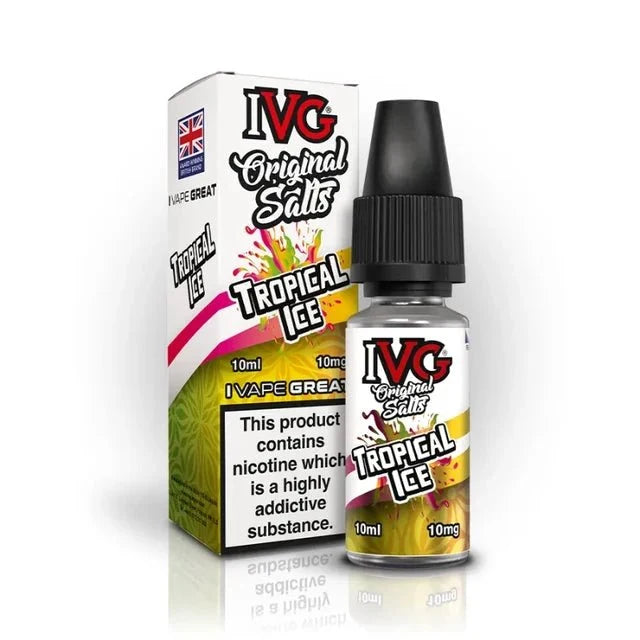 Buy IVG Original Nic Salts E-liquids 10ml Box of 10 Tropical Ice 10 mg