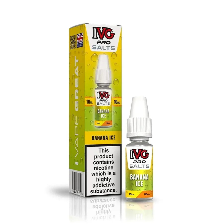 Buy IVG Pro Nic Salt 10ml E-liquids Box of 10 Banana Ice