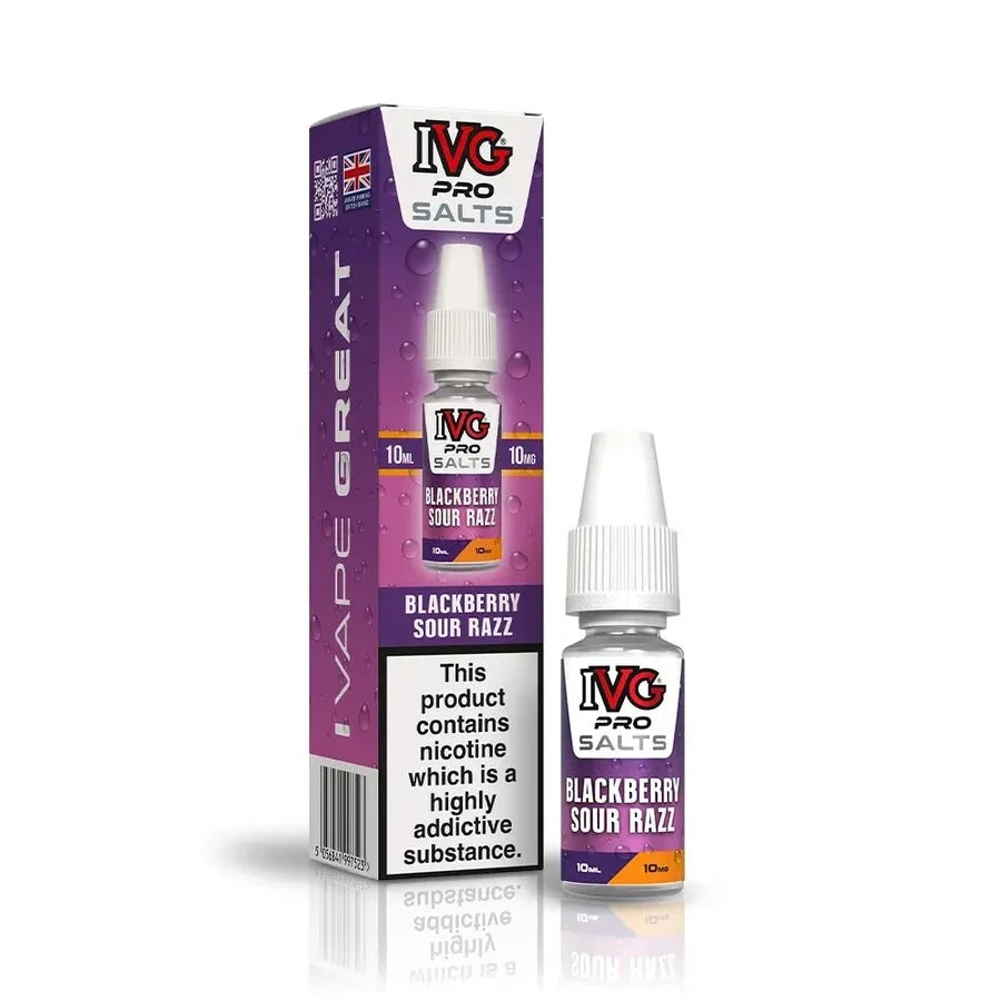 Buy IVG Pro Nic Salt 10ml E-liquids Box of 10 Blackberry Sour Razz