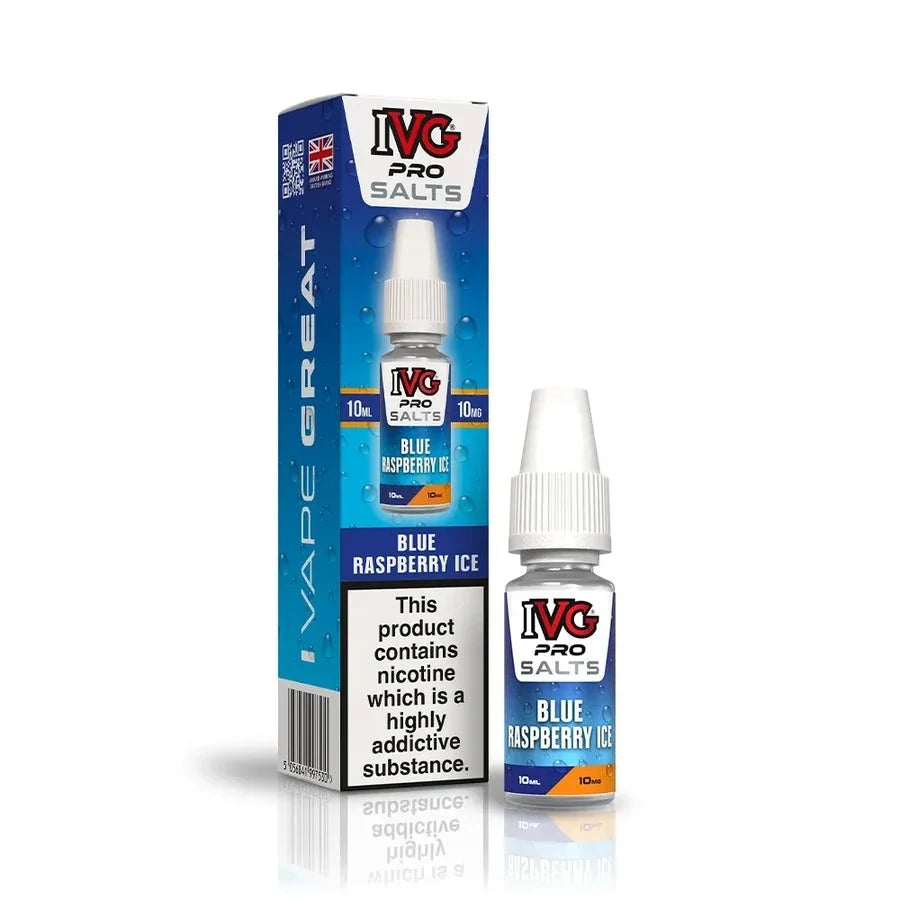 Buy IVG Pro Nic Salt 10ml E-liquids Box of 10 Blue Raspberry Ice