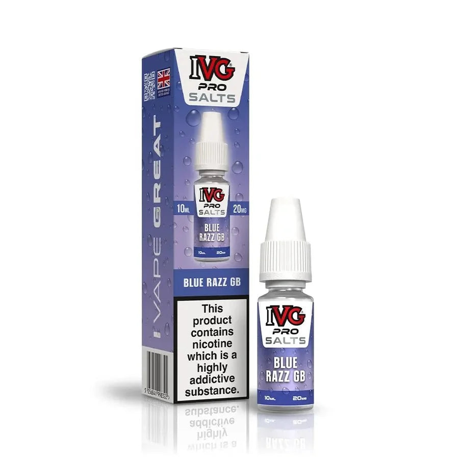 Buy IVG Pro Nic Salt 10ml E-liquids Box of 10 Blue Razz GB