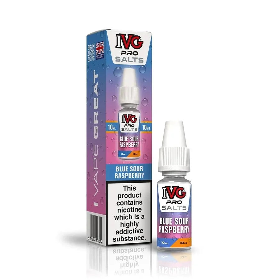 Buy IVG Pro Nic Salt 10ml E-liquids Box of 10 Blue Sour Raspberry