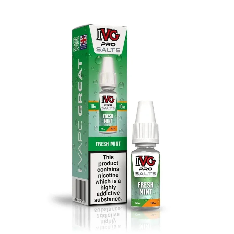 Buy IVG Pro Nic Salt 10ml E-liquids Box of 10 Fresh Mint