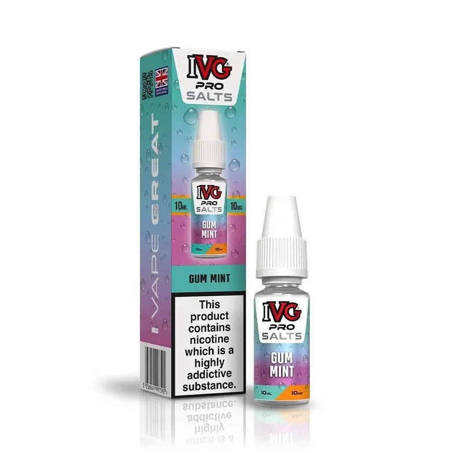 Buy IVG Pro Nic Salt 10ml E-liquids Box of 10 Gum Mint