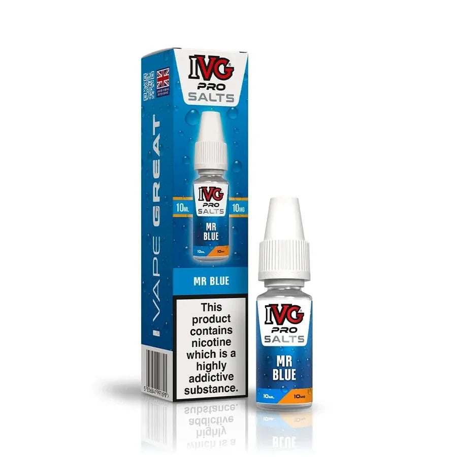 Buy IVG Pro Nic Salt 10ml E-liquids Box of 10 Mr Blue