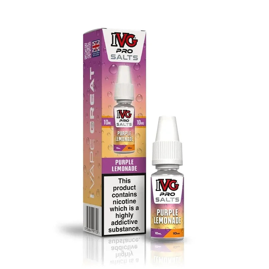 Buy IVG Pro Nic Salt 10ml E-liquids Box of 10 Purple Lemonade