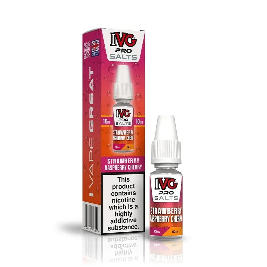 Buy IVG Pro Nic Salt 10ml E-liquids Box of 10 Strawberry Raspberry Cherry
