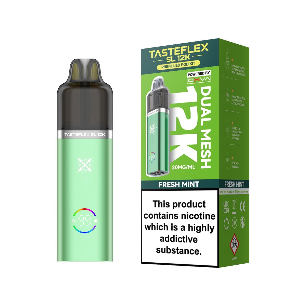Buy Oxva Tasteflex SL 12k Prefilled Pod Kit Box of 5 Fresh Mint
