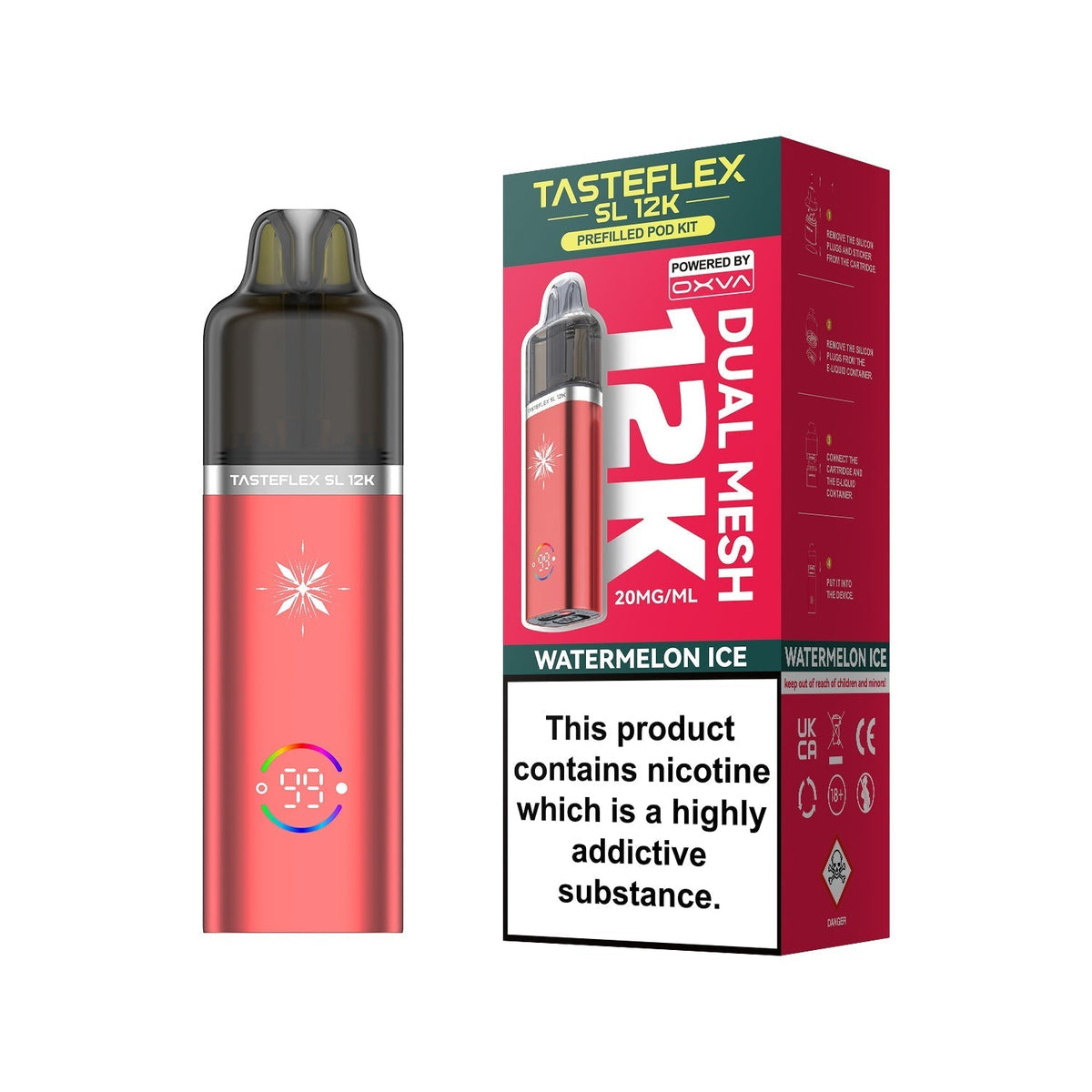 Buy Oxva Tasteflex SL 12k Prefilled Pod Kit Box of 5 Watermelon Ice