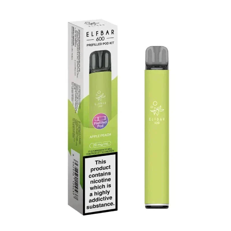 Buy Elf Bar 600 Prefilled Pod Kit Pack of 5 Apple Peach