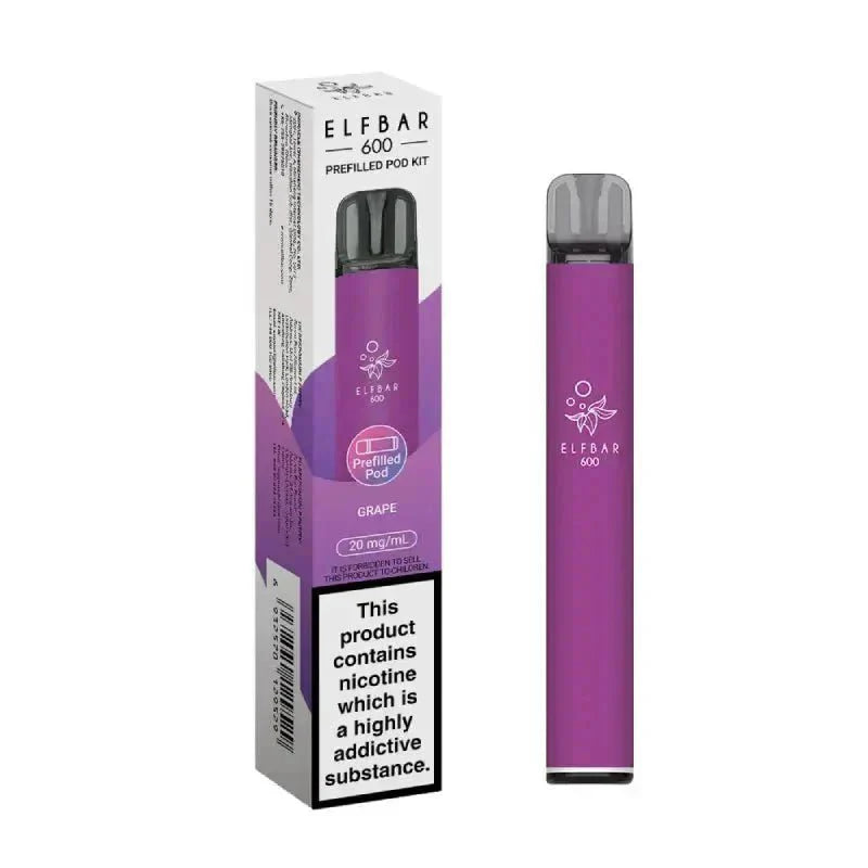 Buy Elf Bar 600 Prefilled Pod Kit Pack of 5 Grape