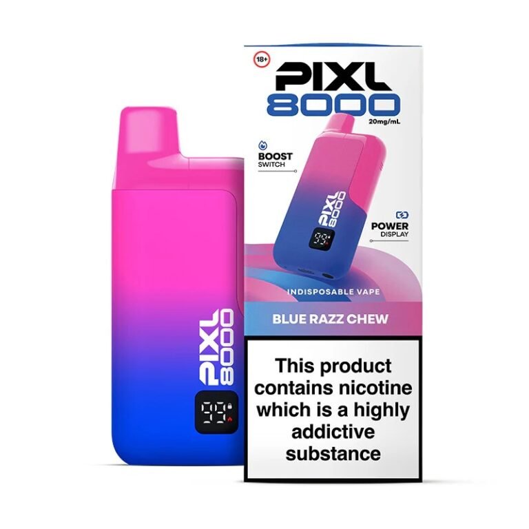Buy PIXL 8000 Prefilled Pod Vape Kit Pack of 5 Blue Razz Chew