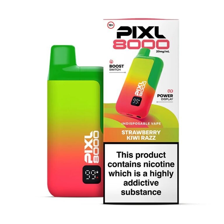 Buy PIXL 8000 Prefilled Pod Vape Kit Pack of 5 Strawberry Kiwi Razz