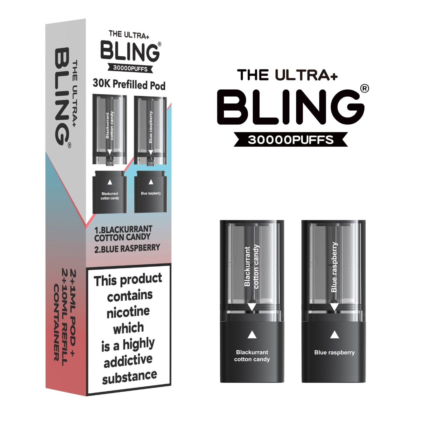 Buy The Bling Ultra Plus 30k Replacement Pods Pack of 5 Blackcurrant Cotton Candy Blue Raspberry