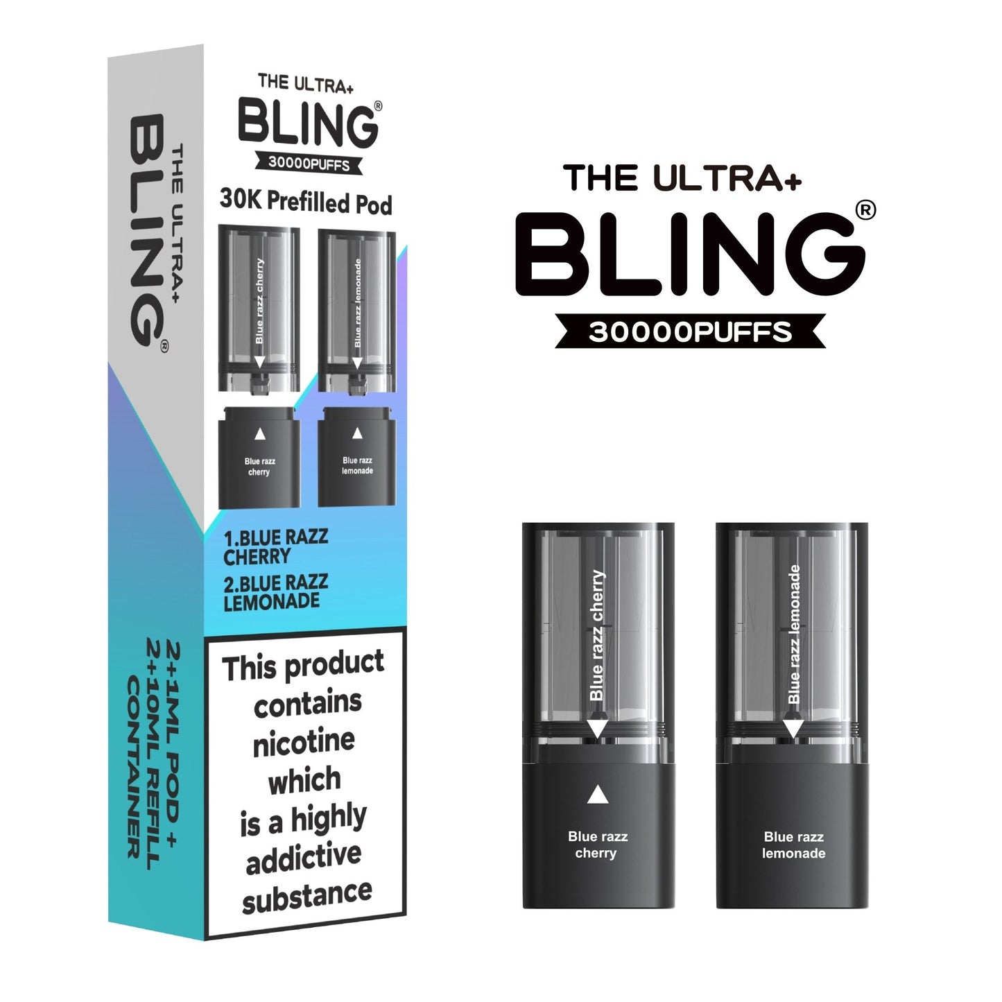 Buy The Bling Ultra Plus 30k Replacement Pods Pack of 5 Blue Razz Cherry Blue Razz Lemonade