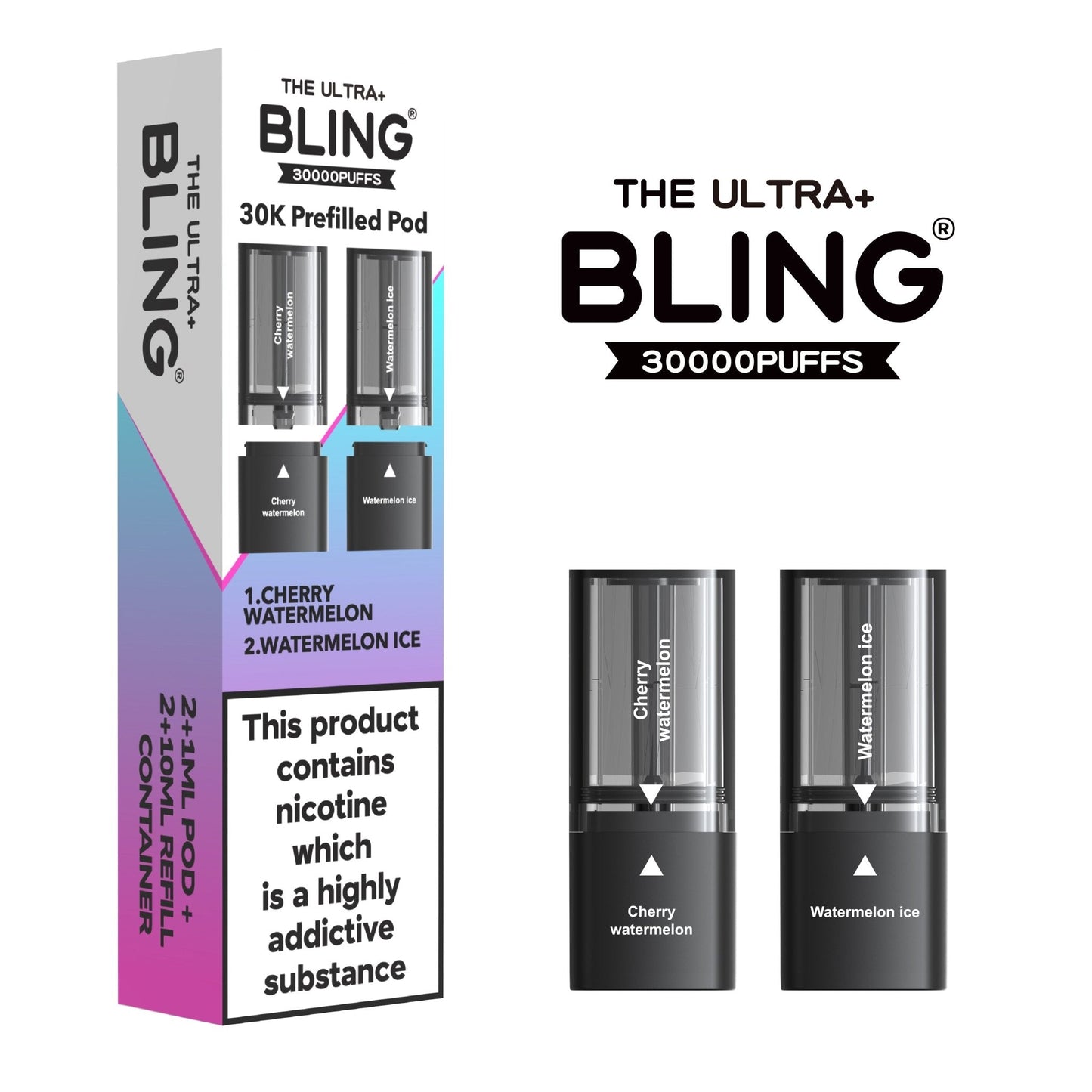 Buy The Bling Ultra Plus 30k Replacement Pods Pack of 5 Cherry Watermelon Watermelon Ice