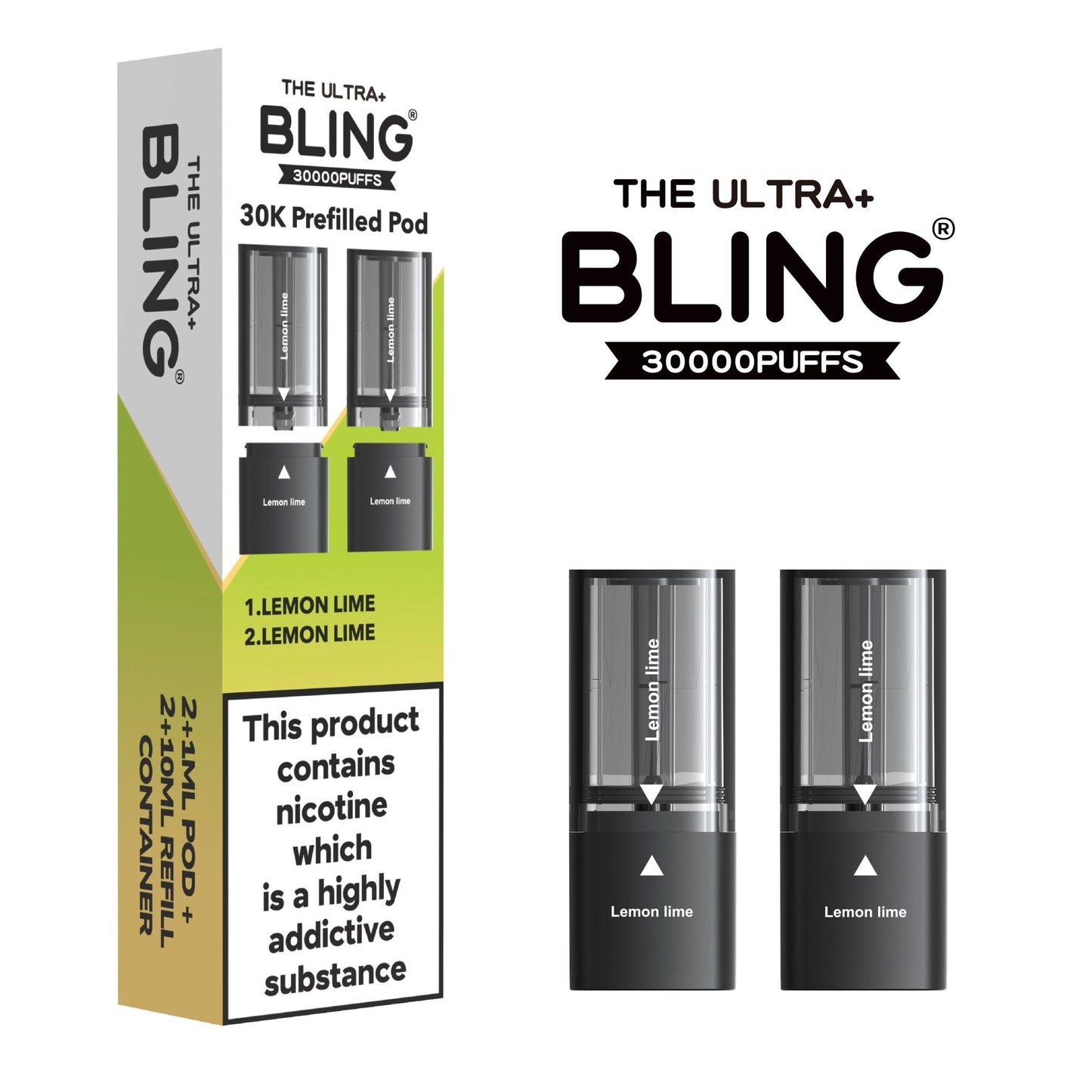 Buy The Bling Ultra Plus 30k Replacement Pods Pack of 5 Lemon Lime