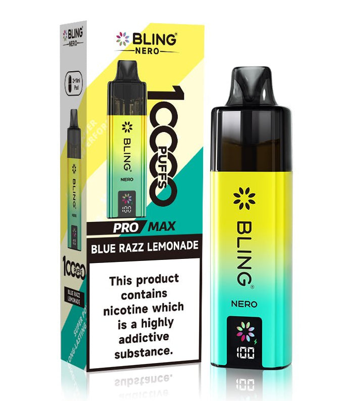 Buy Crystal Bling Nero 10k Vape Kit Box of 5 Blue Razz Lemonade