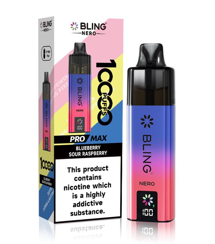 Buy Crystal Bling Nero 10k Vape Kit Box of 5 Blue Sour Raspberry