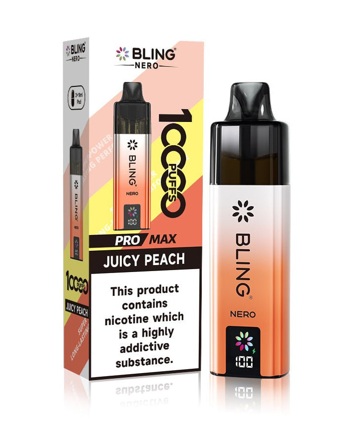 Buy Crystal Bling Nero 10k Vape Kit Box of 5 Juicy Peach