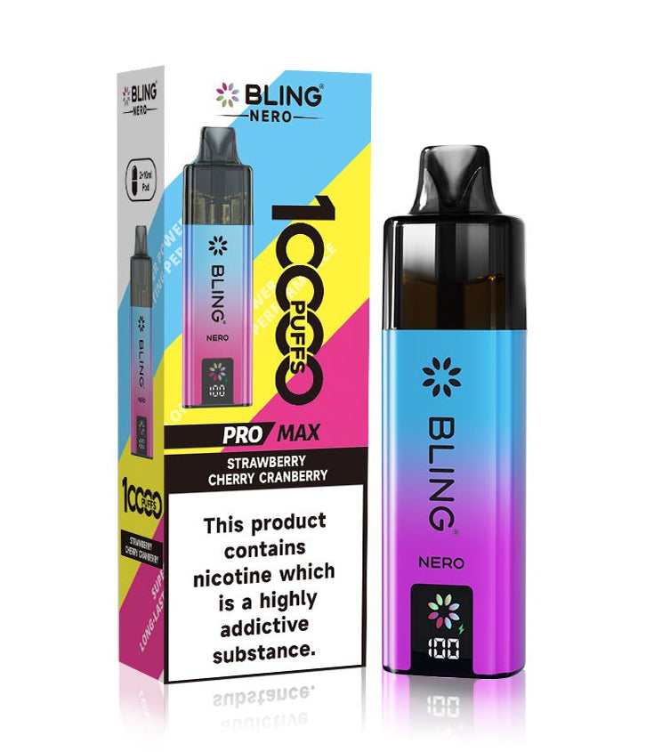 Buy Crystal Bling Nero 10k Vape Kit Box of 5 Strawberry Cherry Cranberry