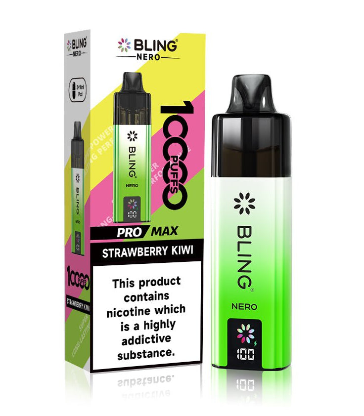 Buy Crystal Bling Nero 10k Vape Kit Box of 5 Strawberry Kiwi