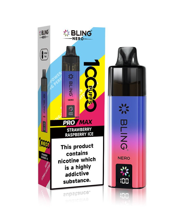 Buy Crystal Bling Nero 10k Vape Kit Box of 5 Strawberry Raspberry