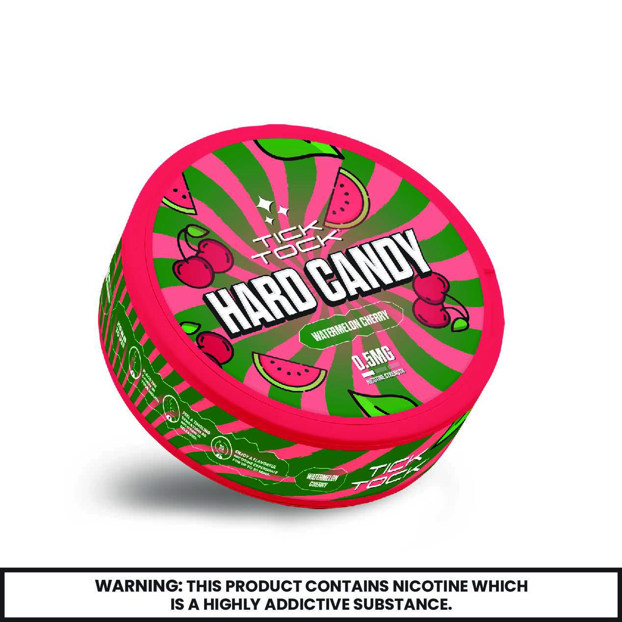 Buy Tick Tock Nicotine Hard Candy 0.5mg - Pack of 5 Watermelon Cherry