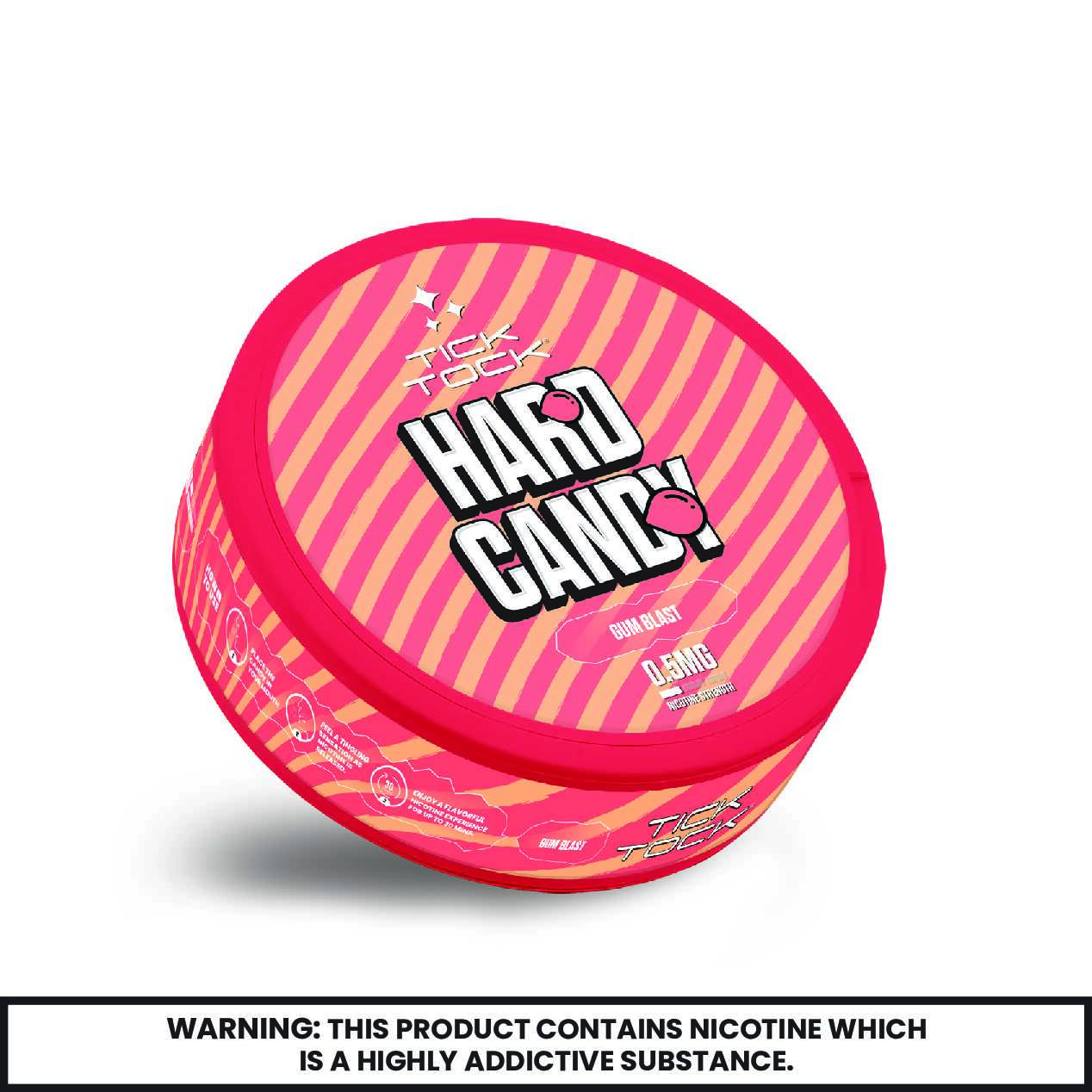 Buy Tick Tock Nicotine Hard Candy 0.5mg - Pack of 5 Gum Blast