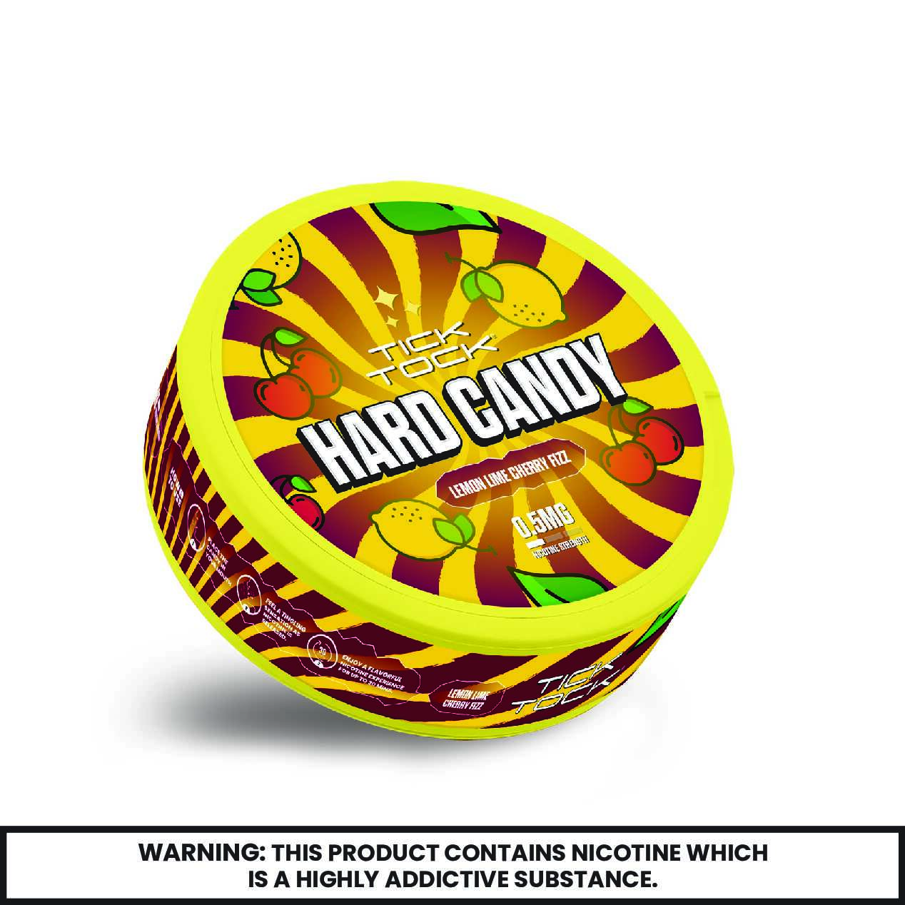 Buy Tick Tock Nicotine Hard Candy 0.5mg - Pack of 5 Lemon Lime Cherry Fizz