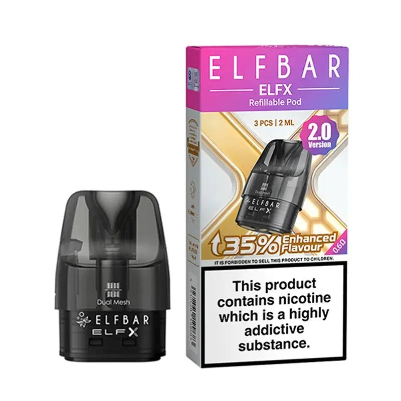Elf Bar ELFX 2.0 Replacement Pods - Pack of 2 - 0.6ohm