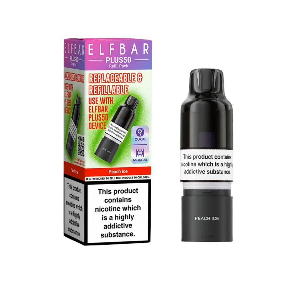 Buy Elf Bar Plus 50 Refill Pod (Pack of 5) Peach Ice