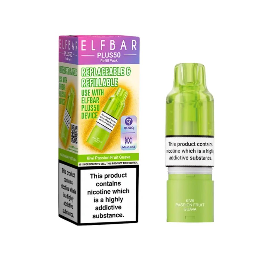 Buy Elf Bar Plus 50 Refill Pod (Pack of 5) Kiwi Passionfruit Guava