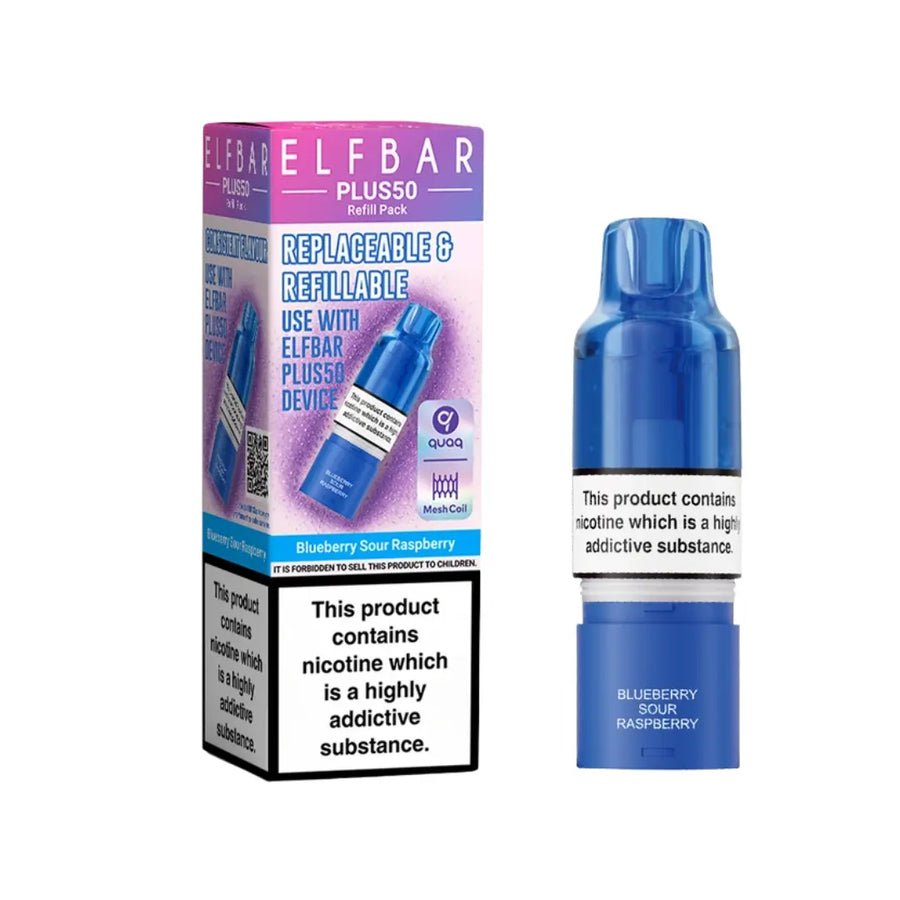 Buy Elf Bar Plus 50 Refill Pod (Pack of 5) Blueberry Sour Raspberry