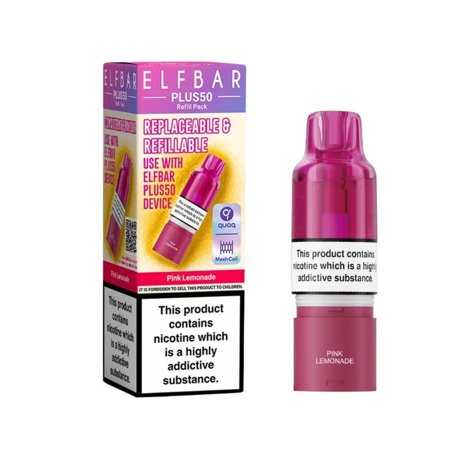Buy Elf Bar Plus 50 Refill Pod (Pack of 5) Pink Lemonade