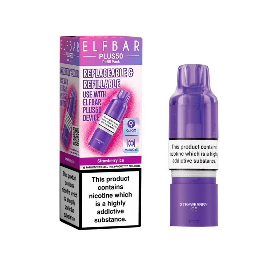 Buy Elf Bar Plus 50 Refill Pod (Pack of 5) Strawberry Ice