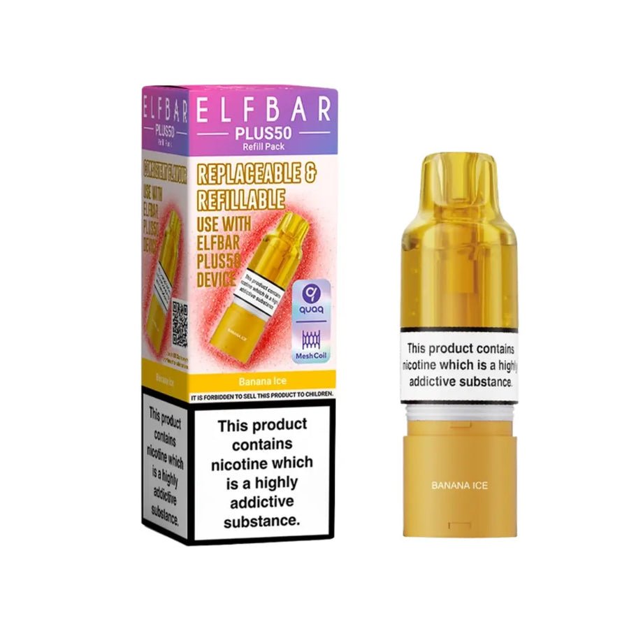 Buy Elf Bar Plus 50 Refill Pod (Pack of 5) Banana Ice