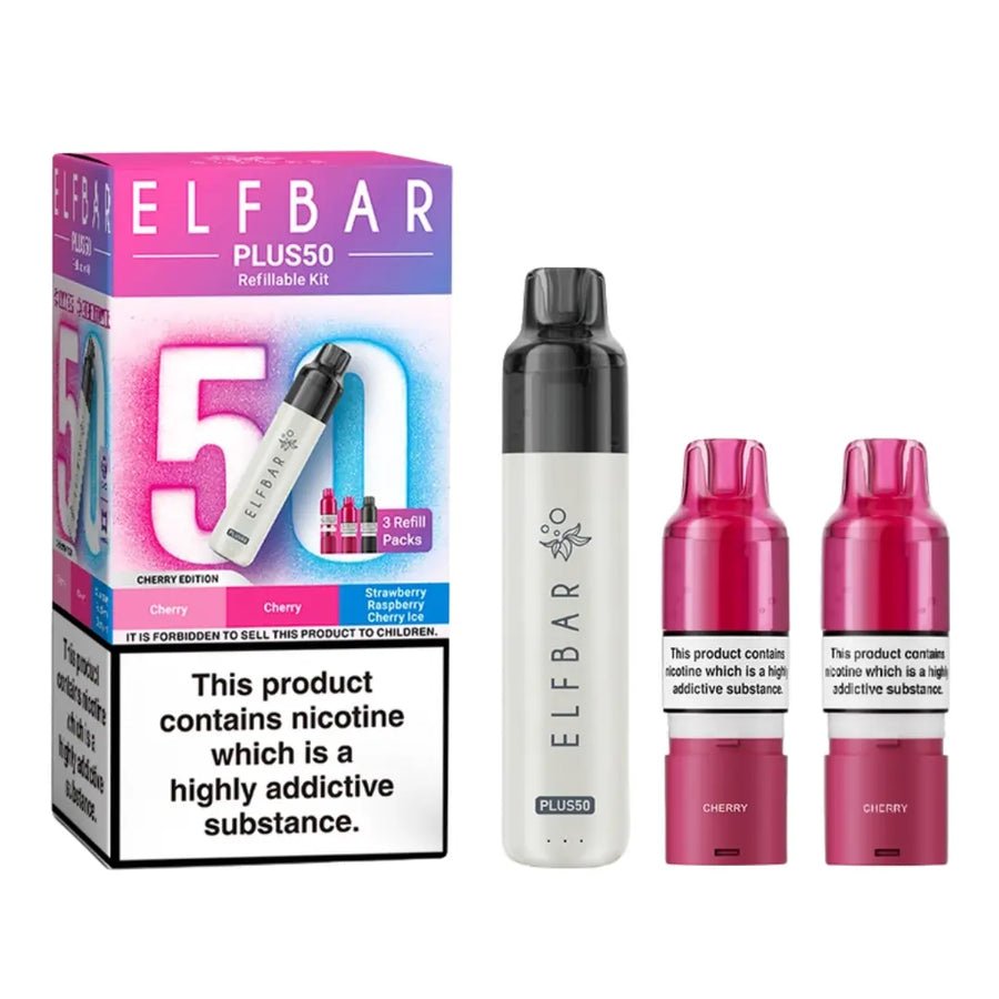 Buy Elf Bar Plus 50 Vape Kit (Pack of 5) Cherry Edition