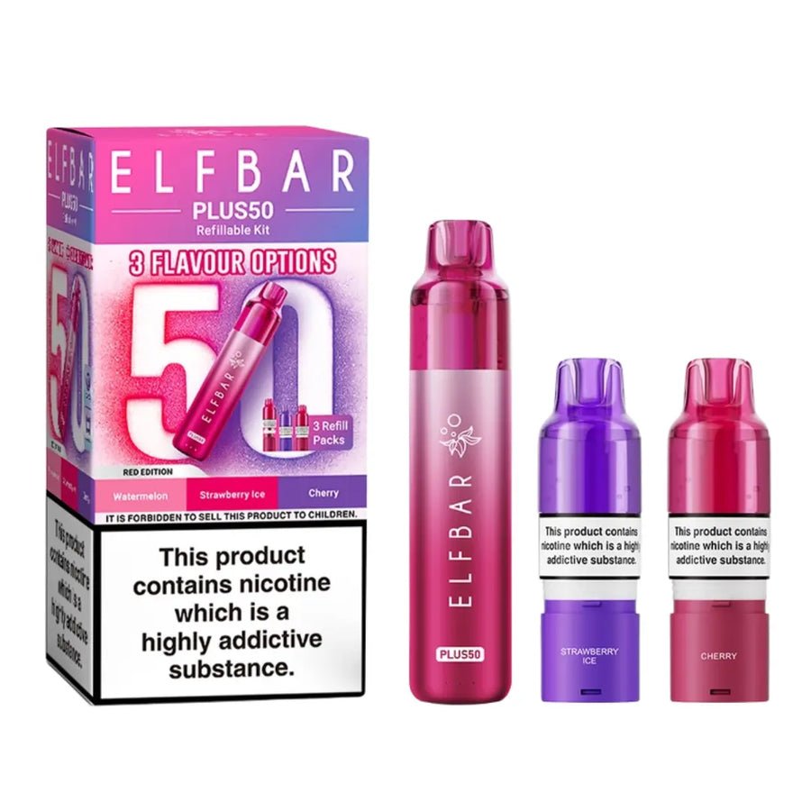 Buy Elf Bar Plus 50 Vape Kit (Pack of 5) Red Edition