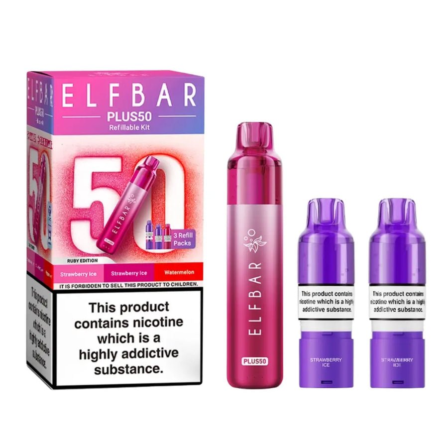 Buy Elf Bar Plus 50 Vape Kit (Pack of 5) Ruby Edition